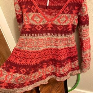 Free People Long Sleeve Ruby Navajo Sweater Tunic